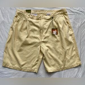 Bobby Chan New NWT Sz 40 light yellow silk cotton shorts